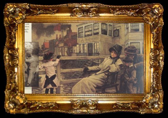 framed  James Tissot The Ferry (nn01), ta009-2